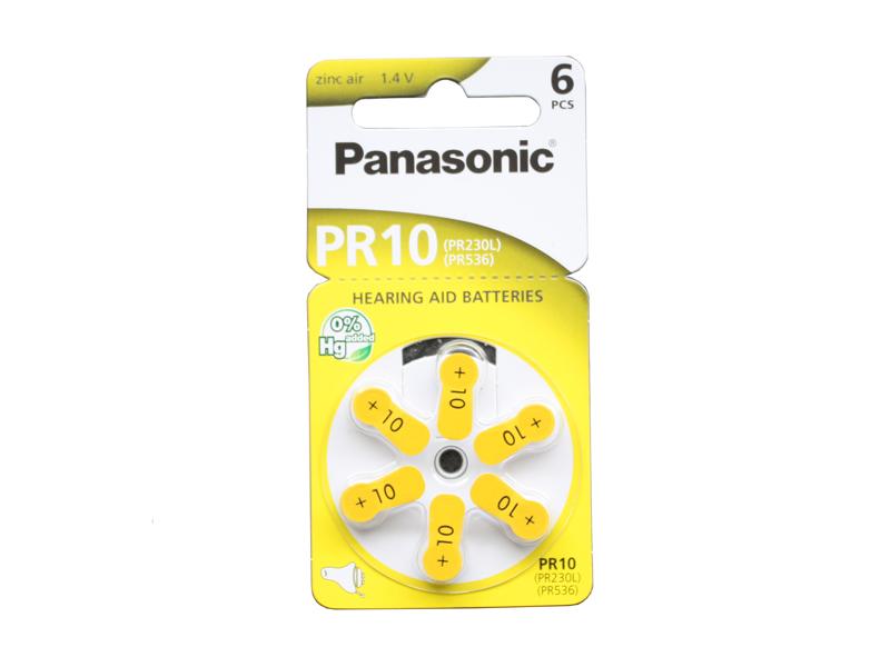Panasonic Kuulolaiteparistot, Keltainen, PR10 1.4V, 6 kpl Panasonic Kuulolaiteparistot, Keltainen, PR10 1.4V, 6 kpl